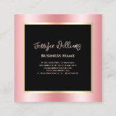 Metallic Blush Gold Makeup kunstenaar Modern Vierkante Visitekaartje (Achterkant)
