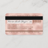 Metallic Blush Pink Glitter Drip Lash Creditcard Visitekaartje (Achterkant)