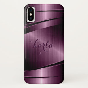 Metallic bordeauxrode geometrische achtergrond iPhone x hoesje