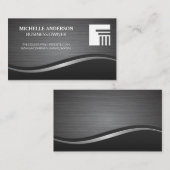 Metallic borstel- en golfachtergrond | Pictogram v Visitekaartje (Voorkant / Achterkant)