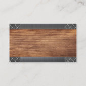 Metallic borsthenen | Diamond Plated | Hout Visitekaartje (Achterkant)