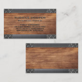 Metallic borsthenen | Diamond Plated | Hout Visitekaartje (Voorkant / Achterkant)