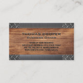 Metallic borsthenen | Diamond Plated | Hout Visitekaartje (Voorkant)