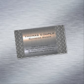 Metallic borsthenen | Ruitvormig patroon Magnetisch Visitekaartje (Voorbeeld)