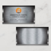 Metallic borstholte achtergrond | Financiële Logo Visitekaartje (Voorkant / Achterkant)