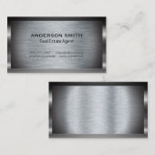 Metallic borstholte achtergrond | Metaalgrens Visitekaartje (Voorkant / Achterkant)