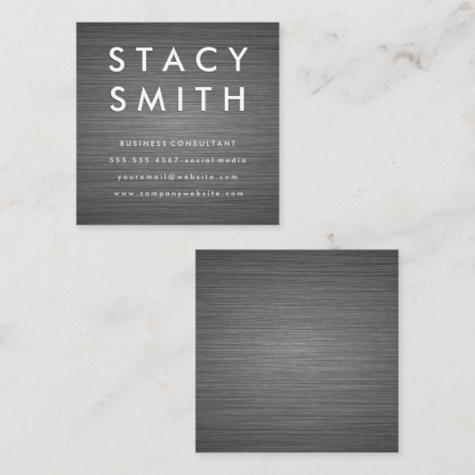 Metallic borstholte achtergrond vierkante visitekaartje (Voorkant / Achterkant)