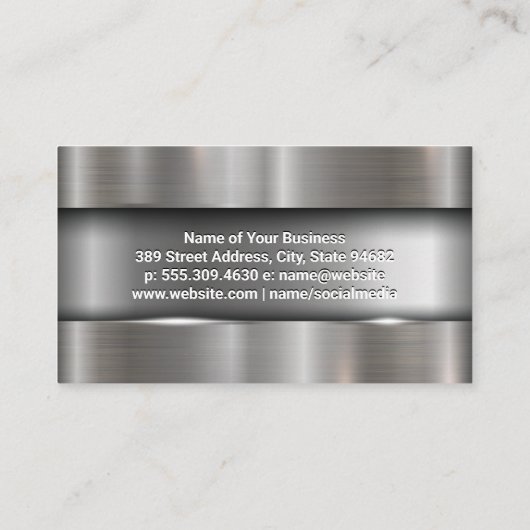 Metallic borstholte achtergrond visitekaartje (Achterkant)