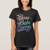 Metallic Boss Babe Vibes TopT-Shirt T-shirt (Voorkant)
