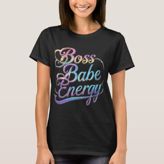 Metallic Boss Babe Vibes TopT-Shirt T-shirt (Voorkant)