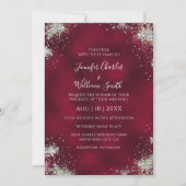 Metallic Bourgundy Holographic Glitter Modern Kaart (Voorkant)