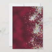Metallic Bourgundy Holographic Glitter Modern Kaart (Achterkant)
