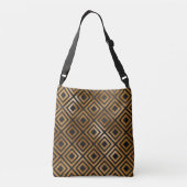 Metallic Bronze & Black Double Square Pattern Crossbody Tas (Achterkant)
