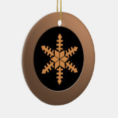 Metallic Bronze Circle en Peach Snowflake Keramisch Ornament (Rechts)