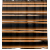 Metallic Bronze Copper Brown Ombre Stripes Douchegordijn (Voorkant)