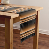Metallic Bronze Copper Brown Ombre Stripes Korte Tafelloper (Voorbeeld)