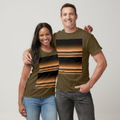 Metallic Bronze Copper Brown Ombre Stripes T-shirt (Unisex)