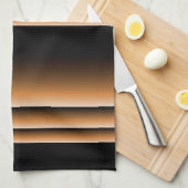 Metallic Bronze Copper Brown Ombre Stripes Theedoek (Quarter Fold)