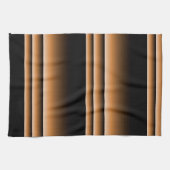 Metallic Bronze Copper Brown Ombre Stripes Theedoek (Horizontaal)