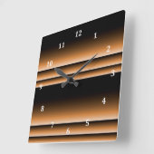 Metallic Bronze Copper Brown Ombre Stripes Vierkante Klok (Hoek)