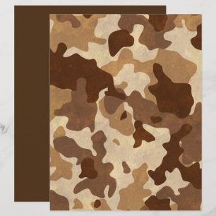 Metallic Bronze Desert Camouflage Scrapbook Paper
