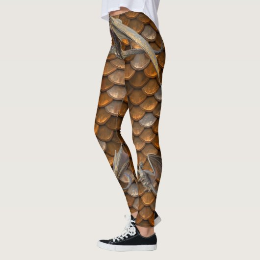 Metallic Bronze Dragon Scales Leggings (Links)