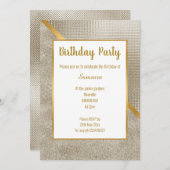 METALLIC BRONZE GOLD EMBOSS LOOK BIRTHDAG KAART (Voorkant / Achterkant)