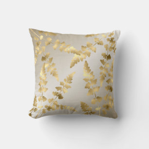 Metallic Bronze White Gold leaf hampts Kussen
