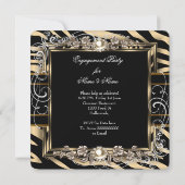 Metallic Bronze Zebra Foto van Engagement Party Kaart (Achterkant)