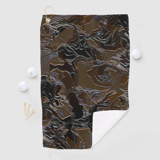 Metallic Brown Camouflage Golfhanddoek (Insitu)
