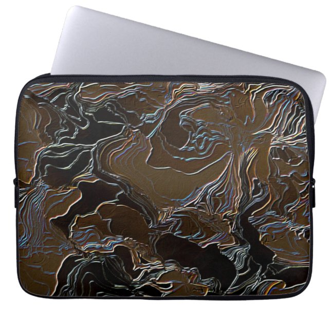 Metallic Brown Camouflage Laptop Sleeve (Voorkant)