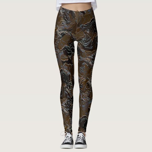 Metallic Brown Camouflage Leggings (Voorkant)