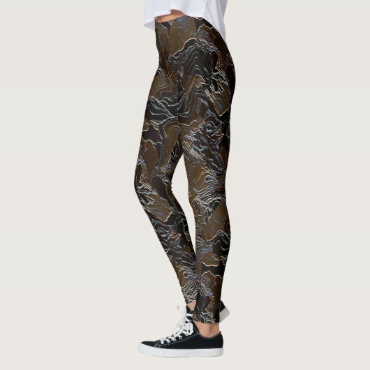 Metallic Brown Camouflage Leggings (Links)