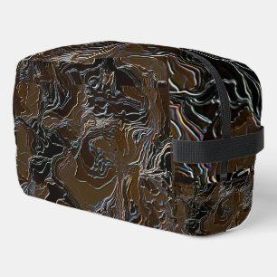 Metallic Brown Camouflage Toilettasje