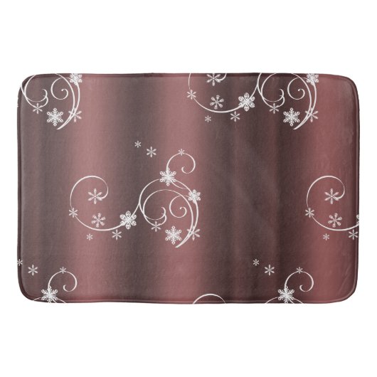 Metallic Brown White zwaait Kerstmis Badmat (Voorkant)