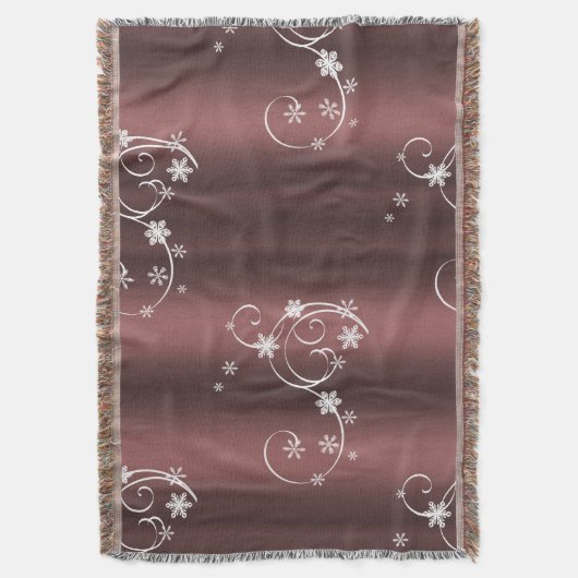 Metallic Brown White zwaait Kerstmis Deken (Voorkant Verticaal)