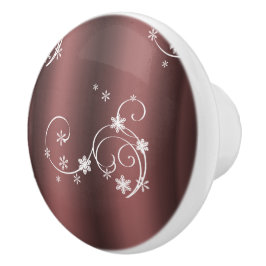 Metallic Brown White zwaait Kerstmis Keramische Knop