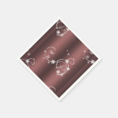 Metallic Brown White zwaait Kerstmis Servet (Hoek)