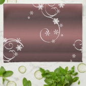 Metallic Brown White zwaait Kerstmis Theedoek (Gevouwen)