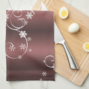 Metallic Brown White zwaait Kerstmis Theedoek