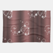 Metallic Brown White zwaait Kerstmis Theedoek (Horizontaal)