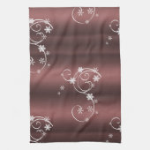 Metallic Brown White zwaait Kerstmis Theedoek (Verticaal)