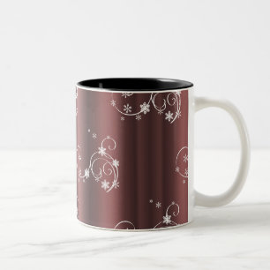 Metallic Brown White zwaait Kerstmis Tweekleurige Koffiemok