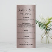Metallic Bruin Bruiloftsbuffetmenu Menu (Staand voorkant)
