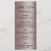 Metallic Bruin Bruiloftsbuffetmenu Menu (Voorkant)