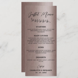 Metallic bruin Wedding Buffet Menu