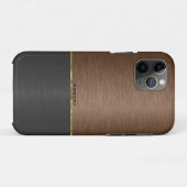 Metallic bruin & zwart combo met goud accent Case-Mate iPhone case (Achterkant (horizontaal))