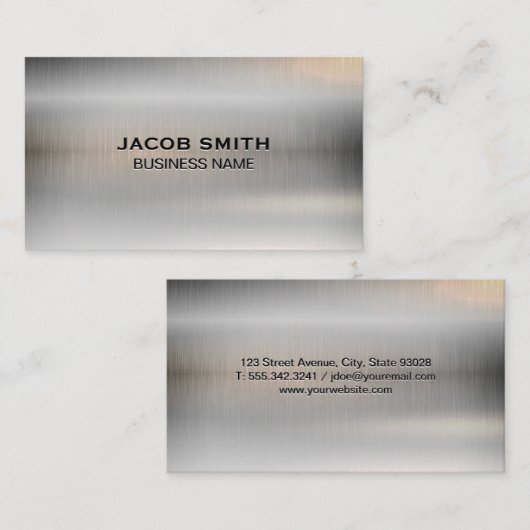 Metallic Brushed High Shine Visitekaartje (Voorkant / Achterkant)