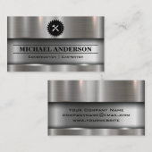 Metallic Brushed Industrial Saw and Hammer Visitekaartje (Voorkant / Achterkant)