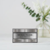 Metallic Brushed Industrial | Staalpatroongrens Visitekaartje (Staand voorkant)